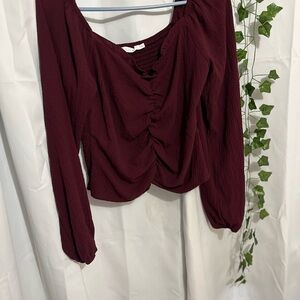 Elegant Burgundy Women's Top